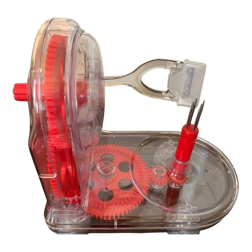 Starfrit Apple Peeler Manual Crank‎ Clear Red Kitchen Gadget with Wedger Box